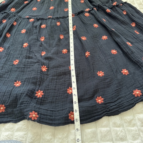 Free People Small Dahlia Black Floral Smocked Midi Maxi Dress ~ Boho Peasant - Picture 9 of 11